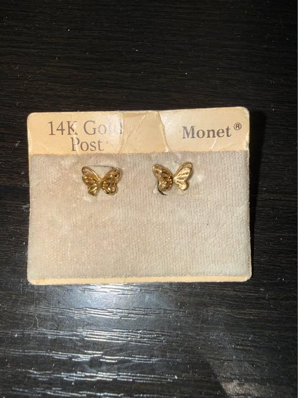 Monet 14K Gold Post Butterfly Earrings